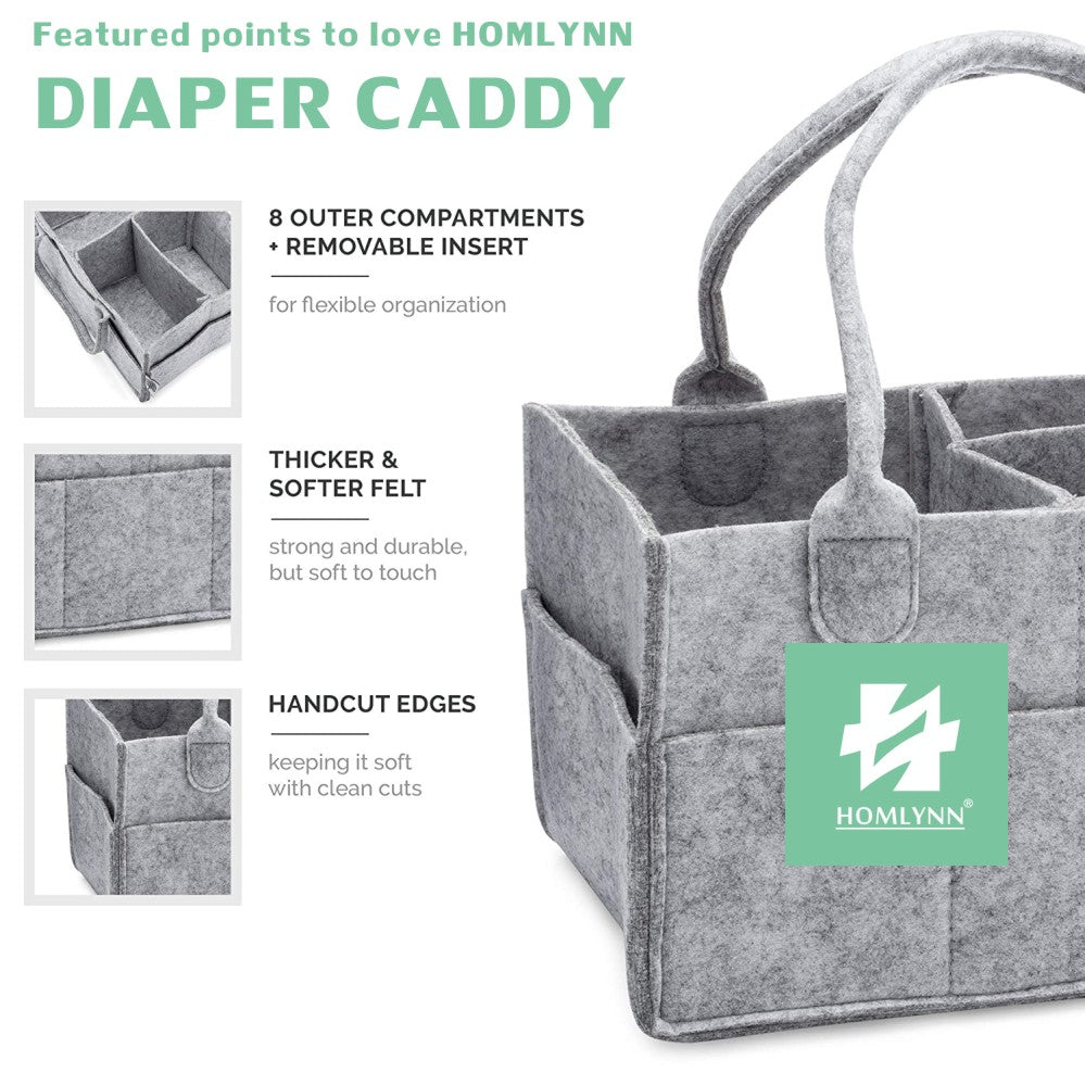 Diaper Organizer, Felt Diaper Bag Organizer, Diaper Storage Box