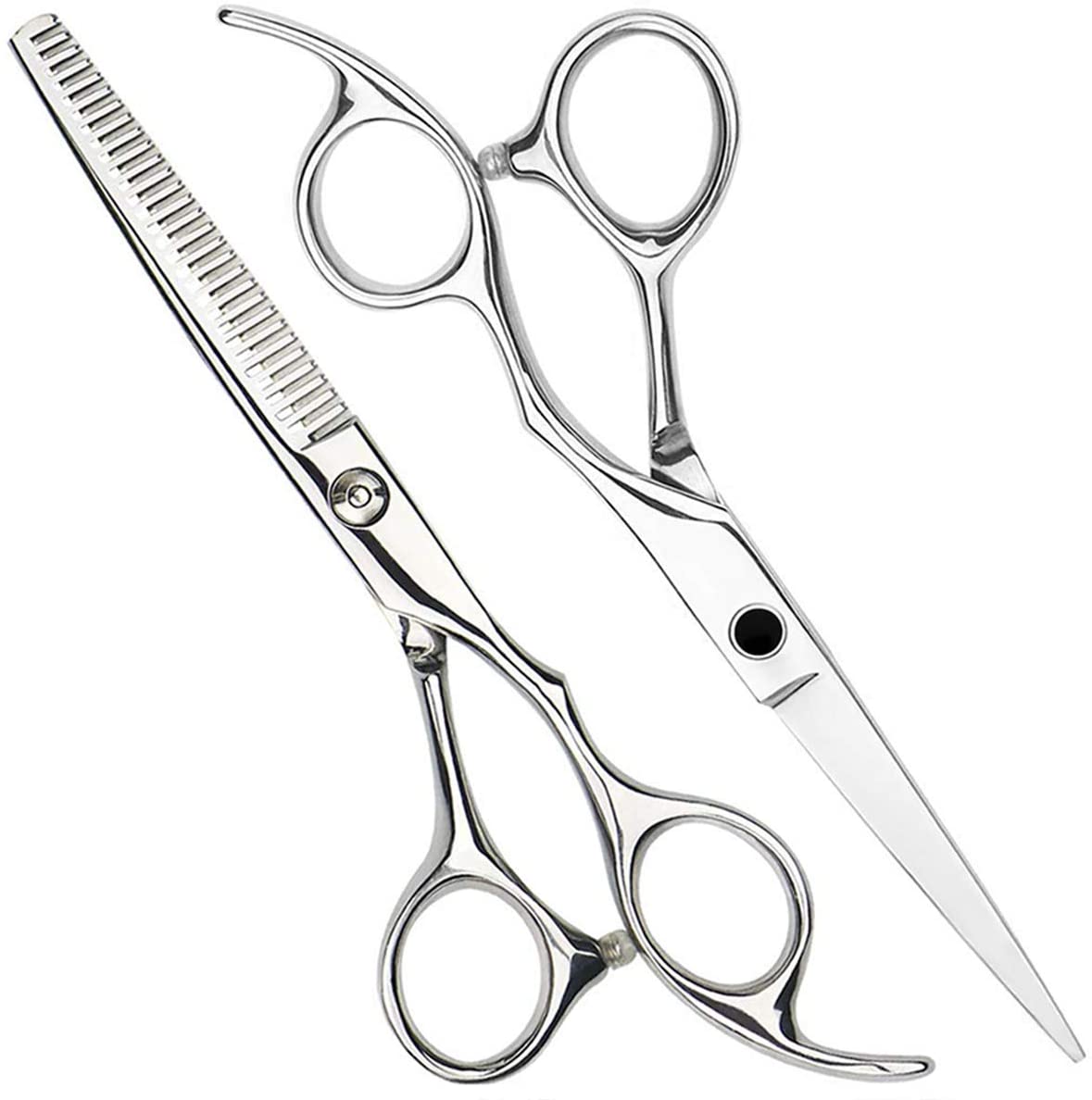 6.5 Hair Scissors White Comb Hair Cutting Hairdressing Scissors Scissors  Shears Kit Hairdressing Three-Piece Set for Men Women Barber Kids Adults
