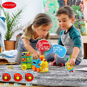 Toddlers Baby Letter Train Toy Lights And Music Electronic Train with 26 Alphabet Blocks , ABC Learning & QA Mode For Babies , Cognitive Development Toys For Ages 6 Months To 2 Kids Gift